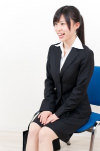 beautiful asian businesswoman interviewing